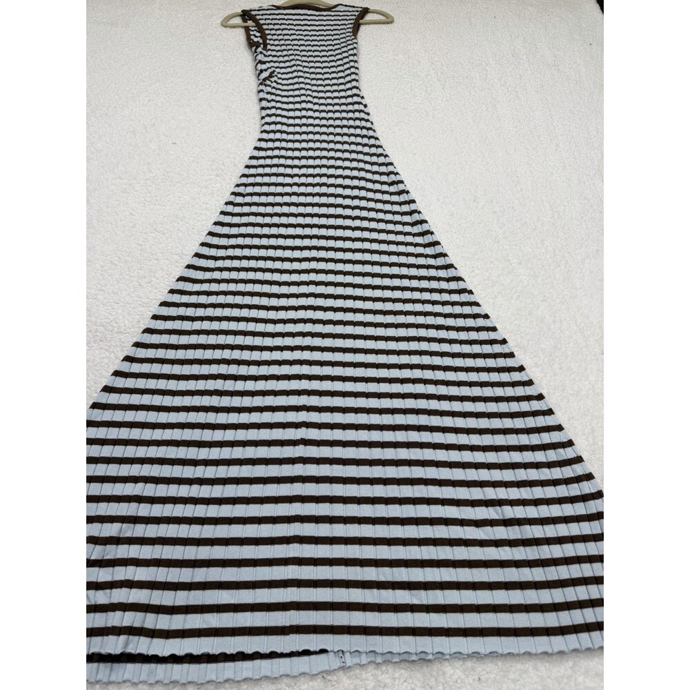 Anthropologie Sovere Maxi Dress Blue Solene Fitted Vacay Preppy Boho Medium NWT - Picture 9 of 12